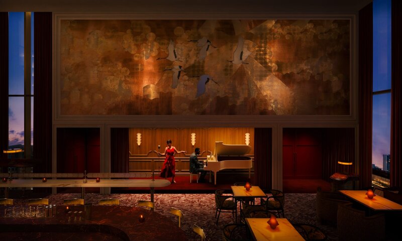 Live music setting at Tropicana Club, NoMad Hilton Singapore.
