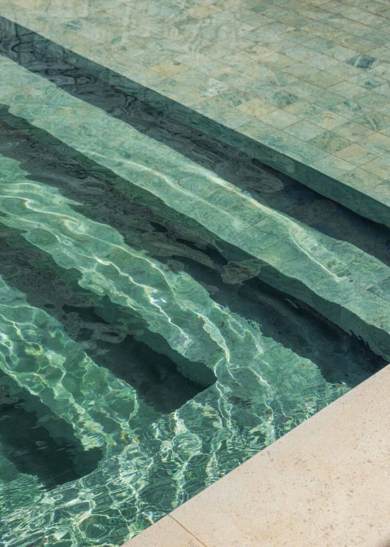 Swimming pool edge.